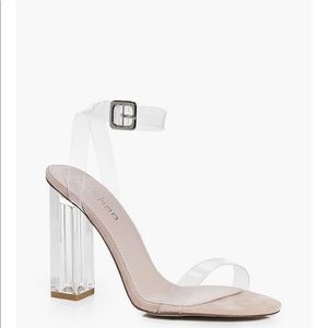 Boohoo clear block heels